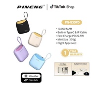 [3C Certified] Pineng PN-830PD Power Bank Fast Charging 2 Built-in Cable Type-C & IP (22.5W/10000mAh