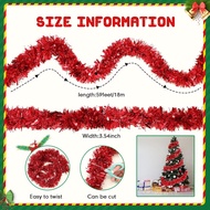 118 Feet Christmas Tinsel Garland Glitter Tinsel Twist Garland Metallic Christmas Tree Garland Shiny