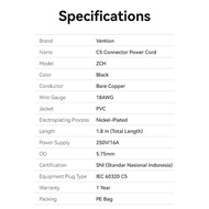 Vention SNI Laptop Power Adapter Cable Charger Adapter C5 Connector 3 Holes