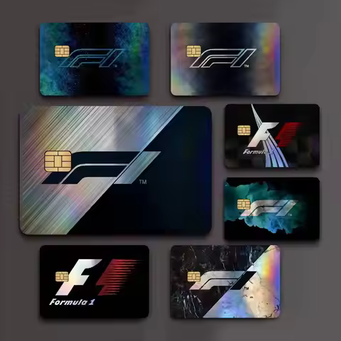 Racing Car F1 Laser Glow Bank Card Stickers Stylish Removable Personal Card Decals