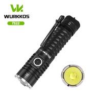 Wurkkos TS22ชาร์จได้21700ไฟฉาย LED XHP70.3 HCRI ประสิทธิภาพสูงสุด4500LM IP68กับชาร์จย้อนกลับสำหรับกา