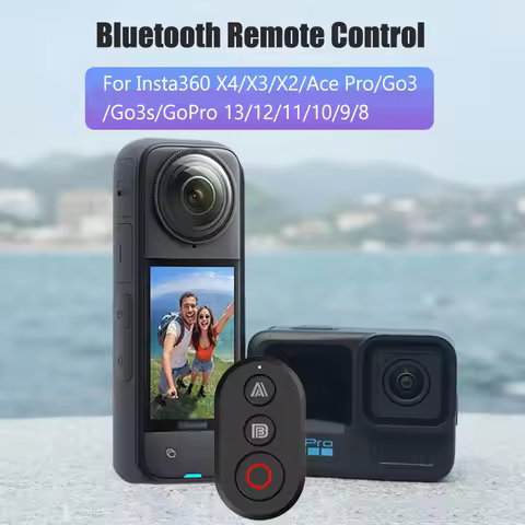 Suitable for Insta360 GoPro Sports Camera Bluetooth Remote Control For Insta360 X2 X3 X4 X5 GO3 Ace 