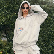 88R — Essential Zip Up Hoodie เสื้อฮู้ดแขนยาวสีเทา