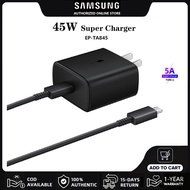 หัวชาร์จ Samsung Adapter หัวชาร์จเร็วสุด45W PD อะแดปเตอร์เดินทางซัมซุง ชุดชาร์จSuper Fast Charging EP-TA845 Wall Chargers with สายชาร์จ5A USB C to USB C for Galaxy S20 S21 S22 S23 A70 A71