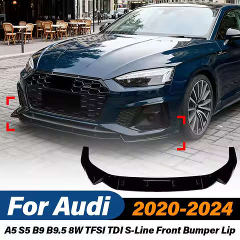 For Audi A5 S5 B9 B9.5 8W TFSI TDI S-Line 2020 2021 2022 2023 2024 Car Front Bumper Lip Spoiler Spli