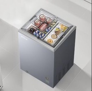 美的 Midea 灰色白色兩色選擇 玻璃冷櫃 100L 冰櫃 冰箱 二合一多功能 香港三腳