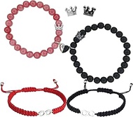 Matching Bracelets for Couples, His and Hers Bracelets Set, Heart Bracelets for Girlfriend Boyfriend