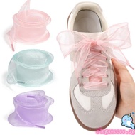 ELEGA Organza Shoelaces 140cm Long Trainers Shoe Lace for Adults Kids 35mm Wide Flat Shoelaces for S