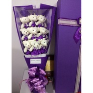 9pcs teddy bear bouquet with Gift box Love Bouquet flower