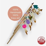 DOLL WOOD FISHING TOY Fishing Toy/ for Cats Animal Character Fishing Toy/ Wooden/