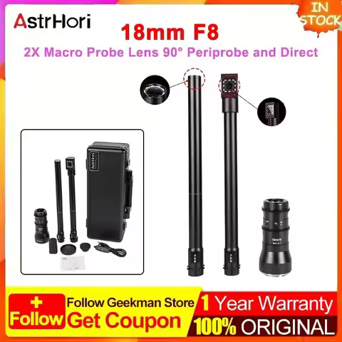 AstrHori 18mm F8 Macro Probe Lens Free Switching 90 Periprobe & Direct Lens For Sony E for Canon RF 