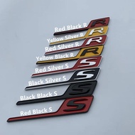 Car Styling New Long S R Letter Trunk Emblem Logo Badge Sticker For GTR GTS C63S E63S GLC63S GLE63S