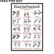 Workout Posters for Home - Dumbbell Exercise Posters for Chest Workout - Core, Abs, Legs, Glutes Upp