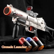 [Ready Stock] 58cm Howitzer Grenade Launcher PUBG Gun Toy Shoot Soft Bullet Dart with Scope Foldable
