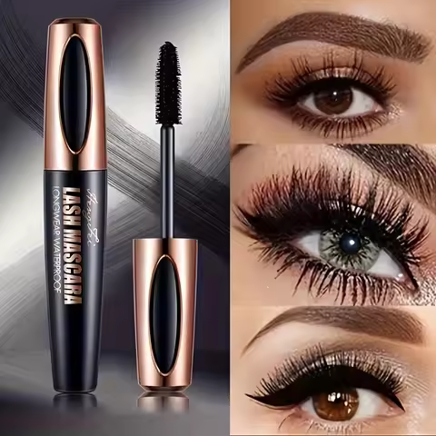 4D Lash Mascara Black Eye Lashes Waterproof & Smudge-Proof Long-Lasting No Flaking Natural No Clumpi