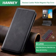HANNEY For Huawei P40 P30 P20 Pro P30 P20 Lite Mate 40 30 20 Pro Phone Case Business Style Luxury Leather Flip Cover Magnetic Full Protection with Card Holder QCNWPT-01