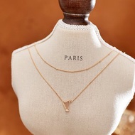 豎琴造形雙層鎖骨鏈