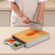 Bamboo Drawer Chopping Cutting Board Culinary Food Prep Block Kitchenware Papan Memotong 抽屉式切菜板