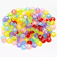 Ornament7MM Accessories Russian Acrylic  Material Letter Beads Wholesale Beads Plastic*diy Flat Roun