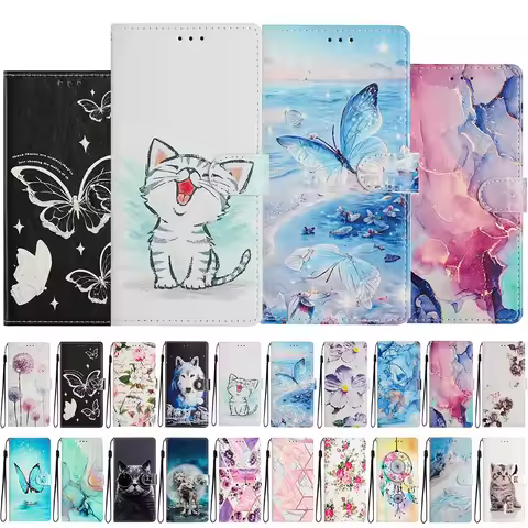 Magnetic Leather Wallet Flip Case For Moto E20 E30 E40 E13 E14 E22 E32 G22 G32 G42 G52 G62 One Actio