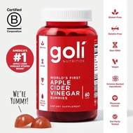 Goli Apple Cider Vinegar Gummy Vitamins, World's First - Vitamin B12, Gelatin-Free, Gluten-Free, Veg