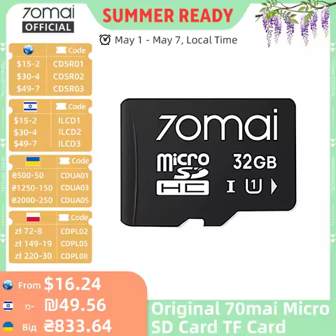 Original 70mai Micro SD Card TF Card UHS-3 Level for 70mai T800 X800 A810 A510 A800SE A800S A500S A2