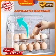 Auto Flip Egg Storage Rack 26cm(L) x10cm(W) x20cm(H) Fit Into Fridge Bekas Telur Egg Tray Egg Organi