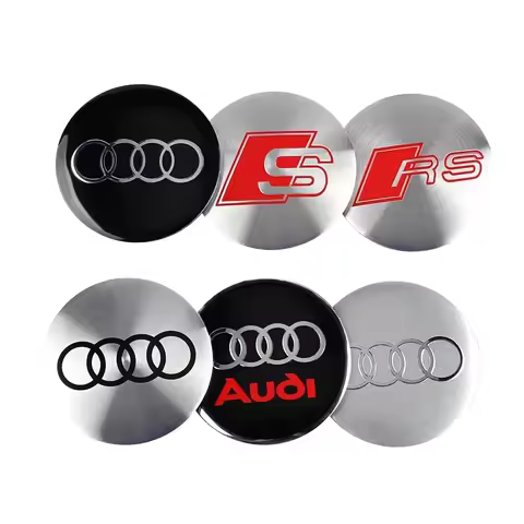 4pcs 56MM 60MM 65MM Car Wheel Center Covers Sticker Hub Caps Decoration Decals For Audi A3 A4 B8 B9 