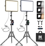 2-Pack LED Video Light Kit, NiceVeedi Studio Light, 2800-6500K Dimmable Photography Lighting Kit wit