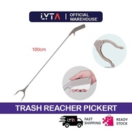 Stainless Steel Helper Stick Garbage Picker Outdoor Pickup Long Trigger Grabber Trash Clip Litter Pi