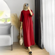 Kaftan Modern Long dress with 3/4 Airflow Cringkle Busui Hands Long Gamis Dress By RUBABA