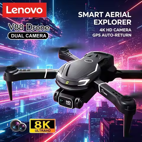 Lenovo Drone V88, 8K 5G Pro HD Dual Camera, 15000M Remote Control, Folding Aerial Photography Quadco