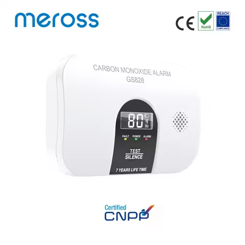 Meross Carbon Monoxide Alarm Co Detector 85dB Siren Sound Sensor Poisoning Gas Sensor Warning LCD In