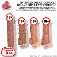 Skin +5cm/7cm Penis Extender Sleeve Sarung Panjangan Warna Kulit Alat Lelaki 肤色延长套 情趣用品
