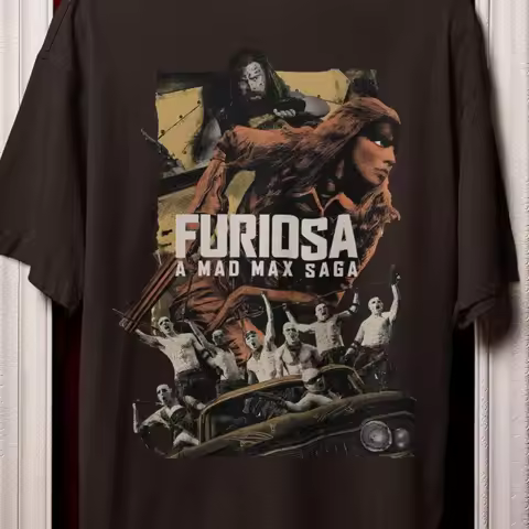 Furiosa a Mad Max Saga Unisex Heavy Cotton Shirt Mad Max Dementus Fan Merch Anya Taylor-Joy Tee Acti