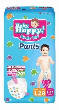 PAMPERS MURAH BABY HAPPY PANTS L28