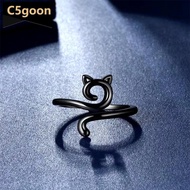 C5GOON 2Pcs Adjustable Knitting Crochet Loop Ring Cat Ears Ring Knitted Yarn Thread Ring Sewing Tool
