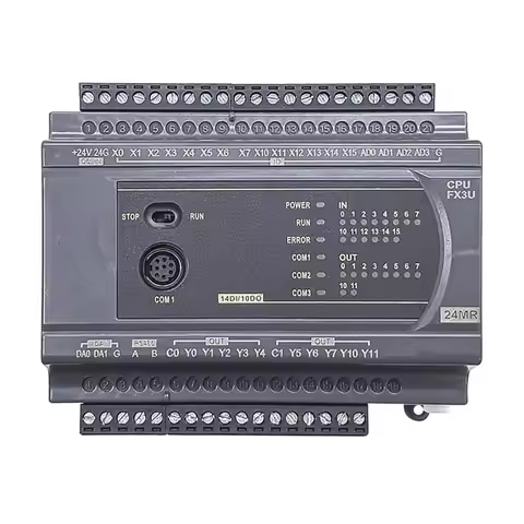 FX3U-24MR FX3U-24MT PLC programmable controller 14DI10DO 4AD2DA with RTC