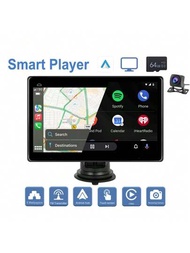 10.1英寸pnd屏幕汽車導航機便攜式智能播放器,支援android Auto/car Play/u盤/tf卡/ Air Play、android Cast+後置攝像頭