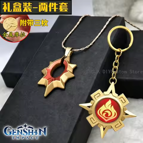 Game Genshin Impact Mavuika Character Choker Necklace Brooch Pin Pendant Chain Choker Cosplay Access