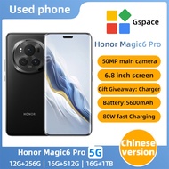 HONOR Magic 6 Pro 5g Android Smartphone CPU Snapdragon 8 Gen3 Battery 5600mAh Used Phone