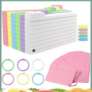 300 Pack Index Cards, 3inch X 5inch Ruled Index Cards with Ring, Colored Lined Flash Cards, Both Sid