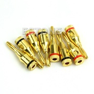W* 8Pcs 4mm Gold-Plated Musical Cable Wire Banana Plug  Speaker Connector Plated Musical Speaker Cab
