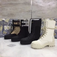Dior-Inspired Angelababy Lace-Up Boots - Imported Leather & Epoxy Logo