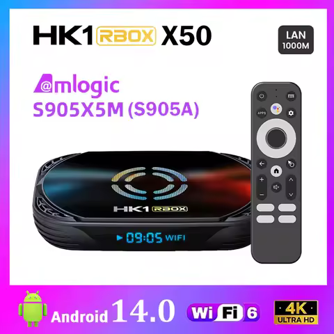 TV BOX HK1 RBOX X50 Android 14 Amlogic S905X5M(S905A) BT 4K 2.4G/5G Dual WIFI 1000M LAN Set Top Box 