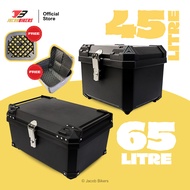Universal 45L 65L Rear ABS Top Box [Free Base Plate + Inner Pads] | Single Lock | Motor Accessories