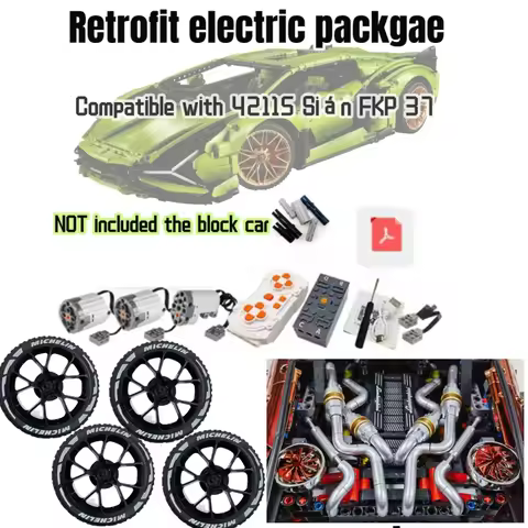 Refitted Engine RC LED Light Set Remote Control Motor Accessories Compatible LEGO 42115 Lamborghinii