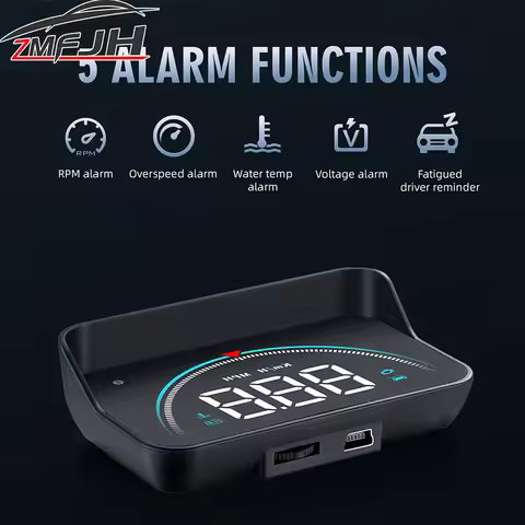 Car OBD Head Up Display For HUD Speedometer Tachometer Water Temp Voltage Alarm Windshield Projector