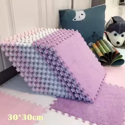 Soft Plush Carpet Baby Play Mat EVA Foam Plush Carpet Living Room Bedroom Shockproof Mat Puzzle Mat