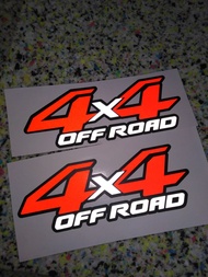 สติ๊กเกอร์ 4x4 Off-Road สะท้อนแสงตัดประกอบ 32x12 cm.( ติดมุมท้ายกระบะ 1 คู่)..